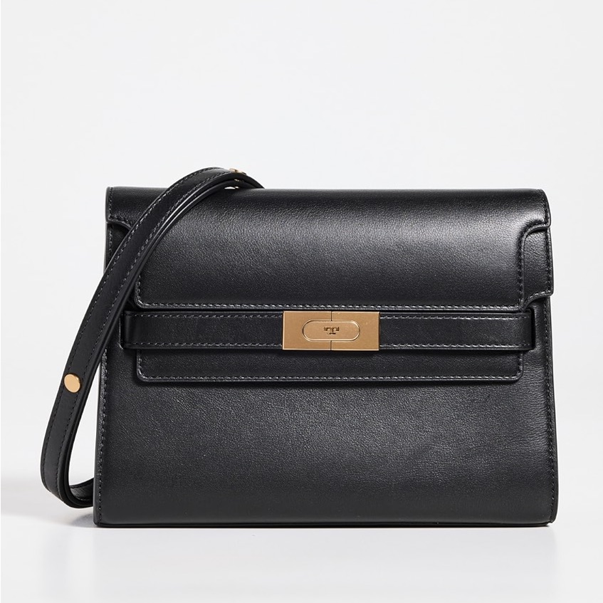 Like New Tory Burch Black Lee Radziwill Shoulder Bag $840
